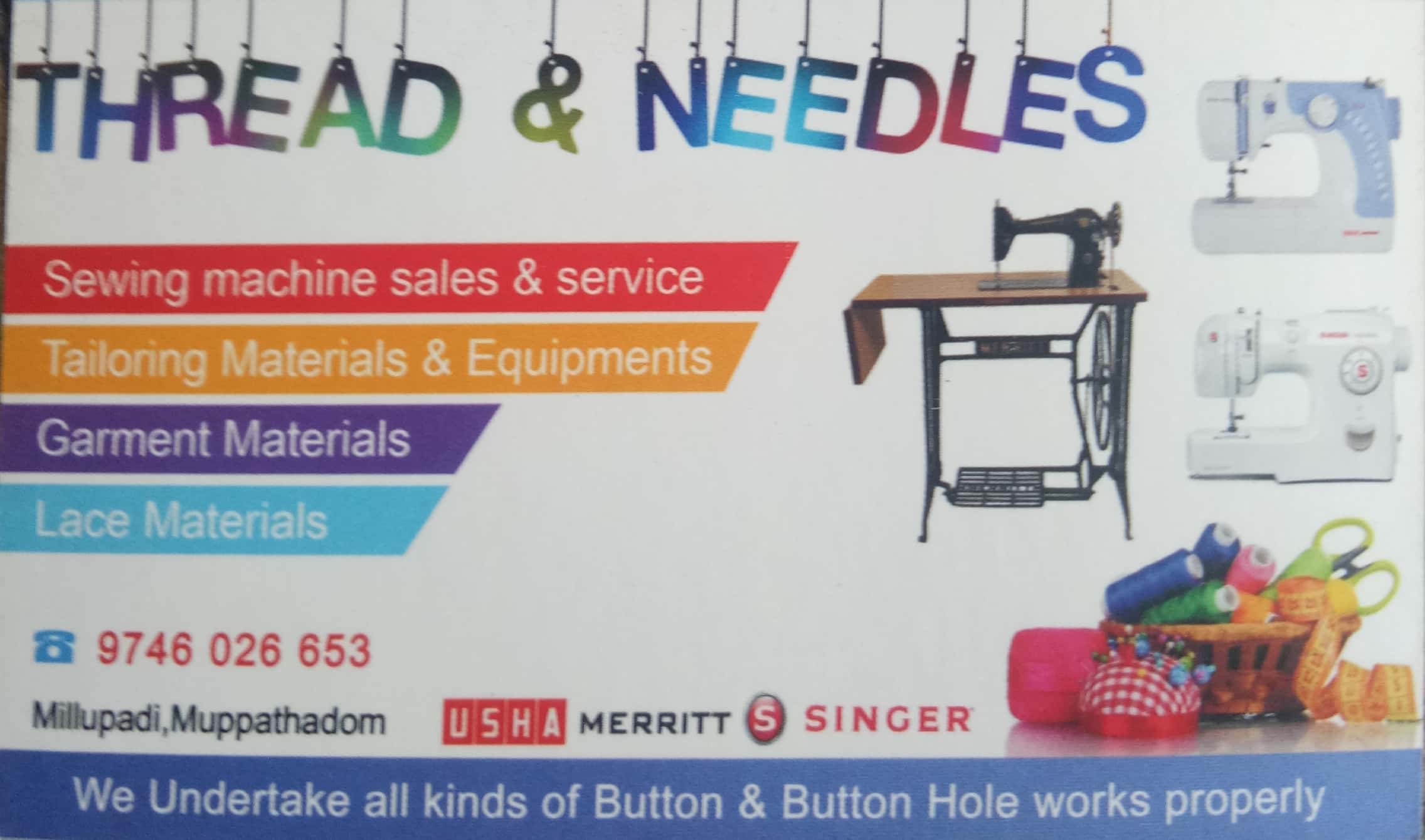 THREAD & NEEDLES, SEWING MACHINE & TAILORING MATERIALS,  service in Aluva, Ernakulam