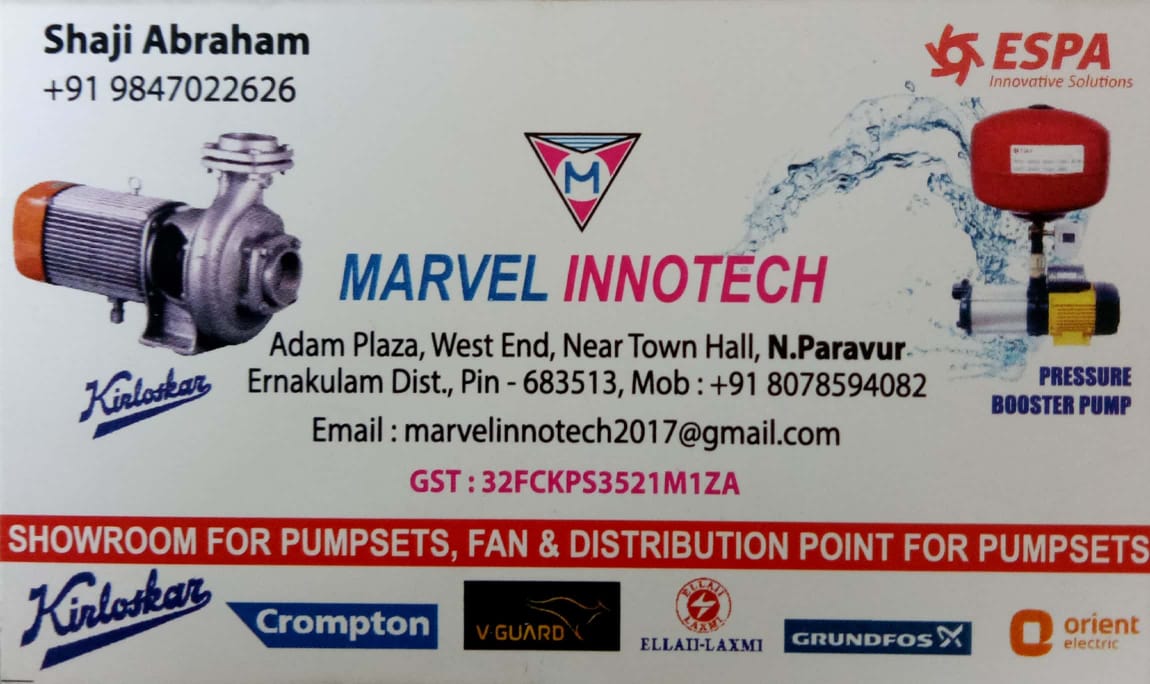MARVEL INNOTECH, ELECTRICAL / PLUMBING / PUMP SETS,  service in North Paravur, Ernakulam