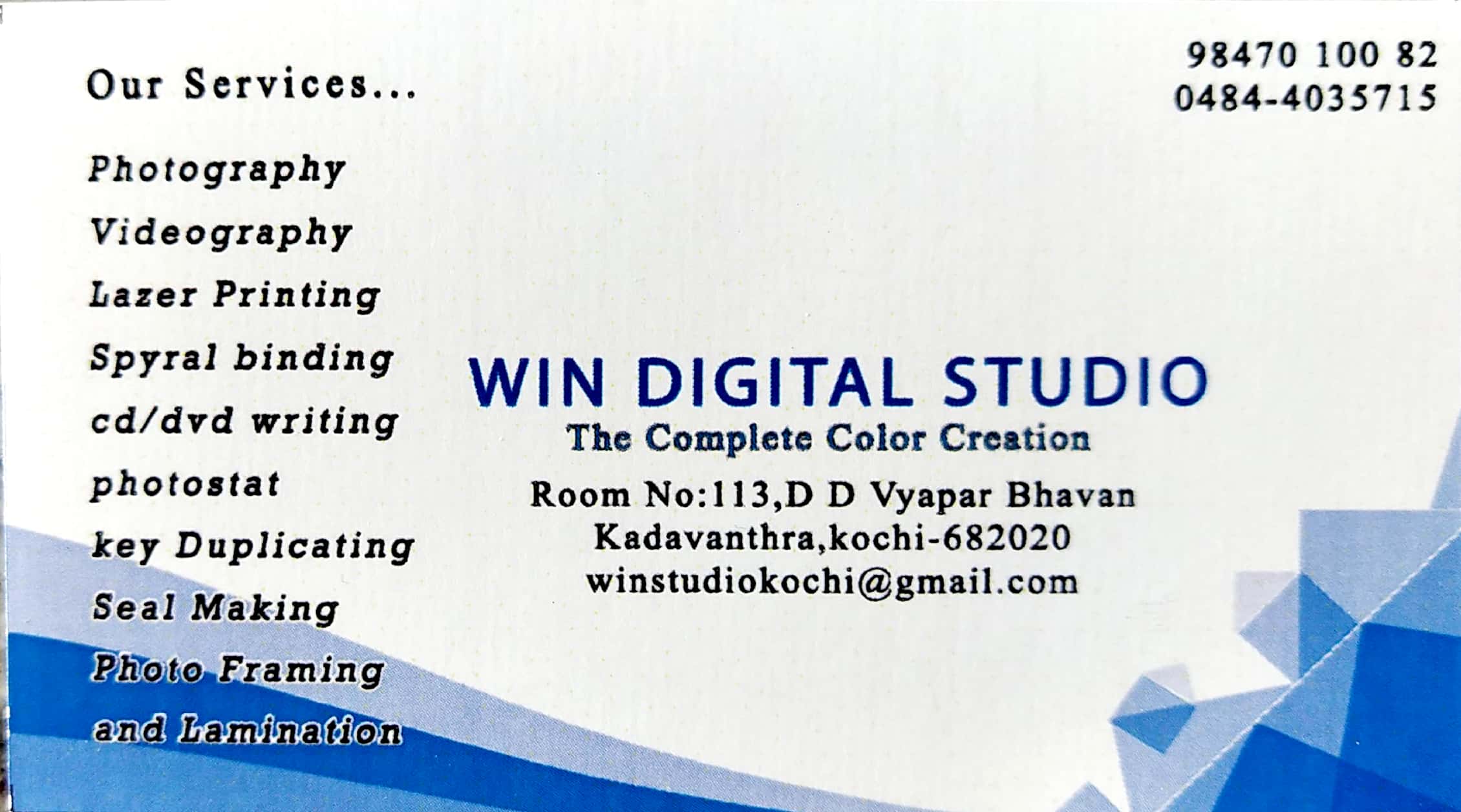 WIN DIGITAL STUDIO, STUDIO & VIDEO EDITING,  service in Eranakulam, Ernakulam