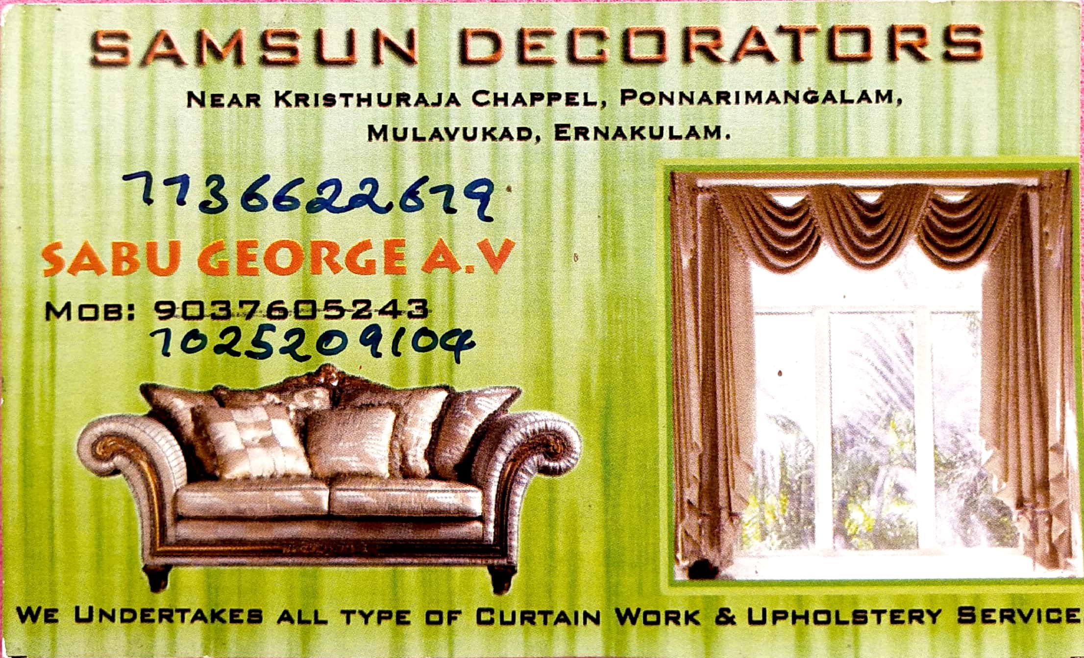 SAMSUN DECORATIONS, UPHOLSTERY WORKS,  service in Eranakulam, Ernakulam