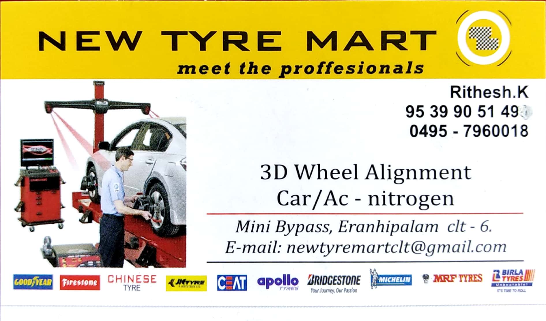 NEW TYRE MART, TYRE & PUNCTURE SHOP,  service in Eranhipalam, Kozhikode