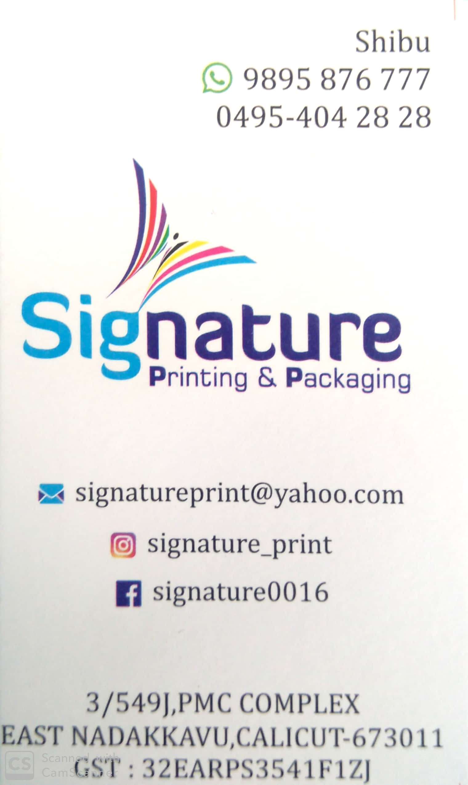 Signature printing&packaging, PRINTING PRESS,  service in Nadakkavu, Kozhikode