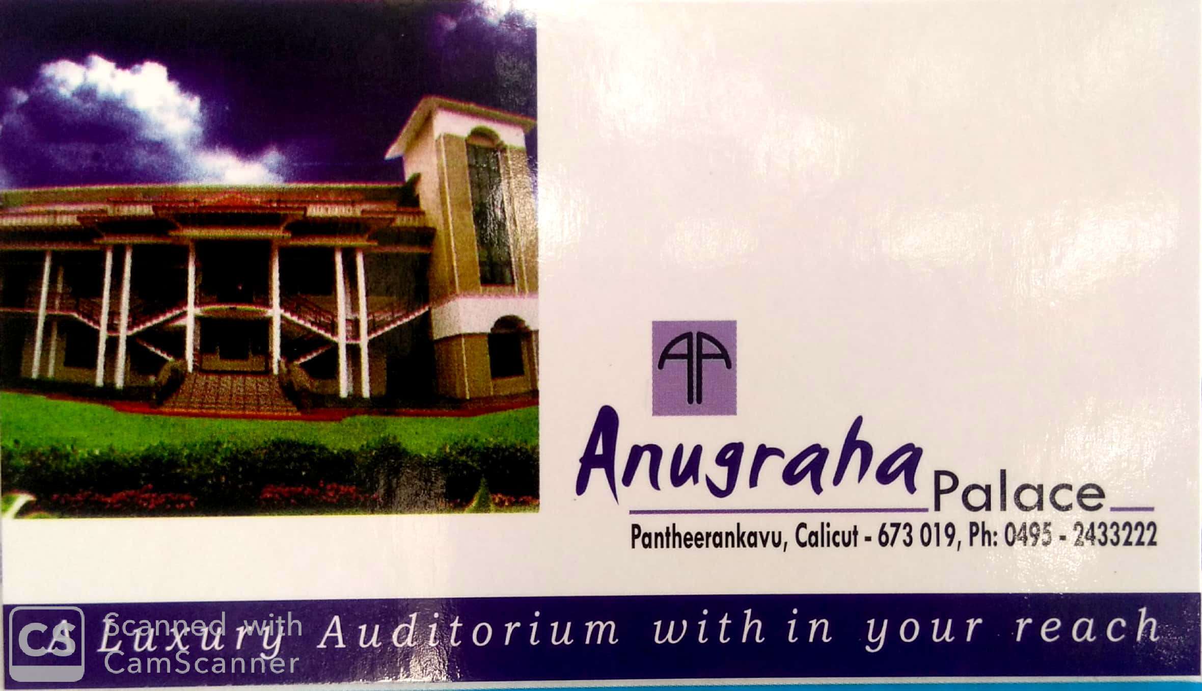 Anugraha palace, AUDITORIUM & HALLS,  service in Mankavu, Kozhikode