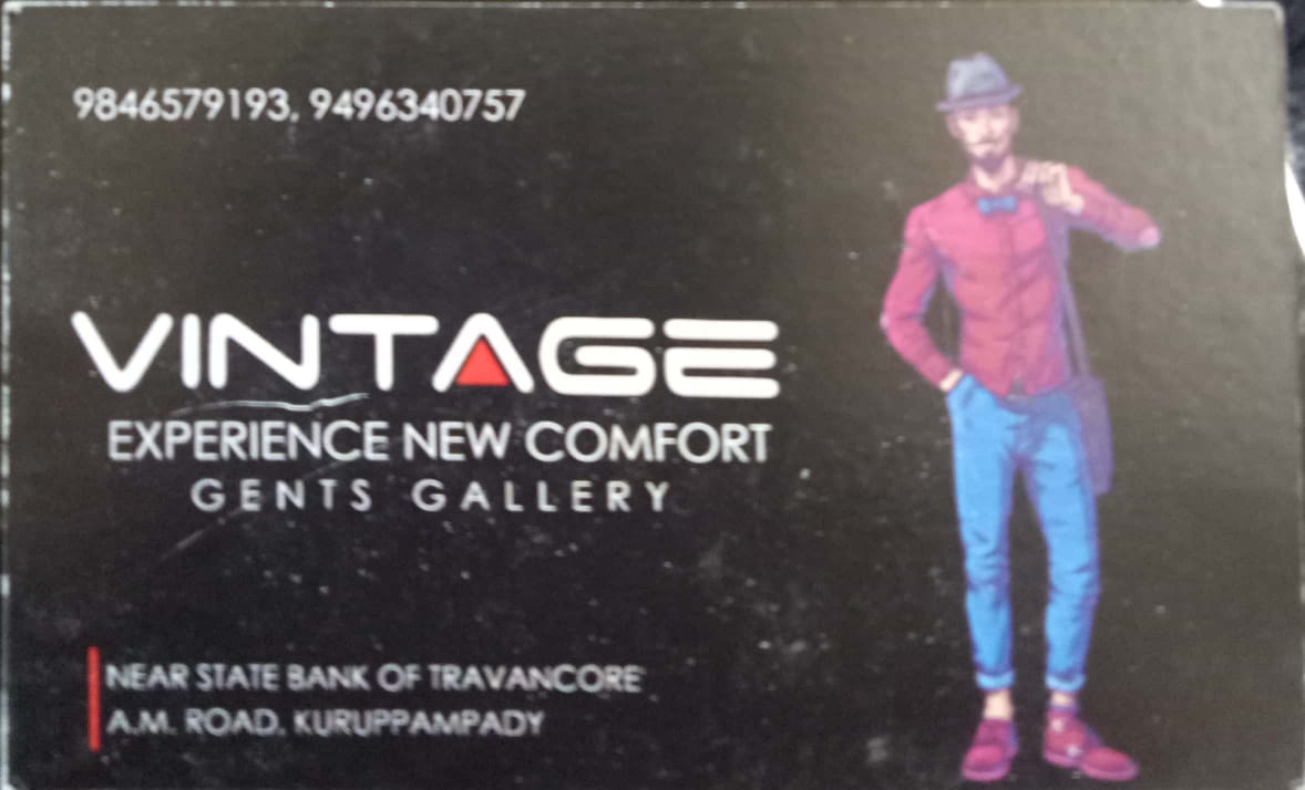 VINTAGE GENTS GALLERY, GENTS WEAR,  service in Perumbavoor, Ernakulam