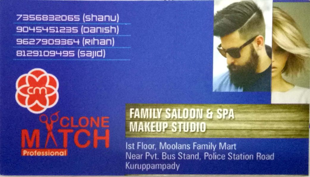 CLONE MATCH family saloon & make up studio, BEAUTY PARLOUR,  service in Perumbavoor, Ernakulam