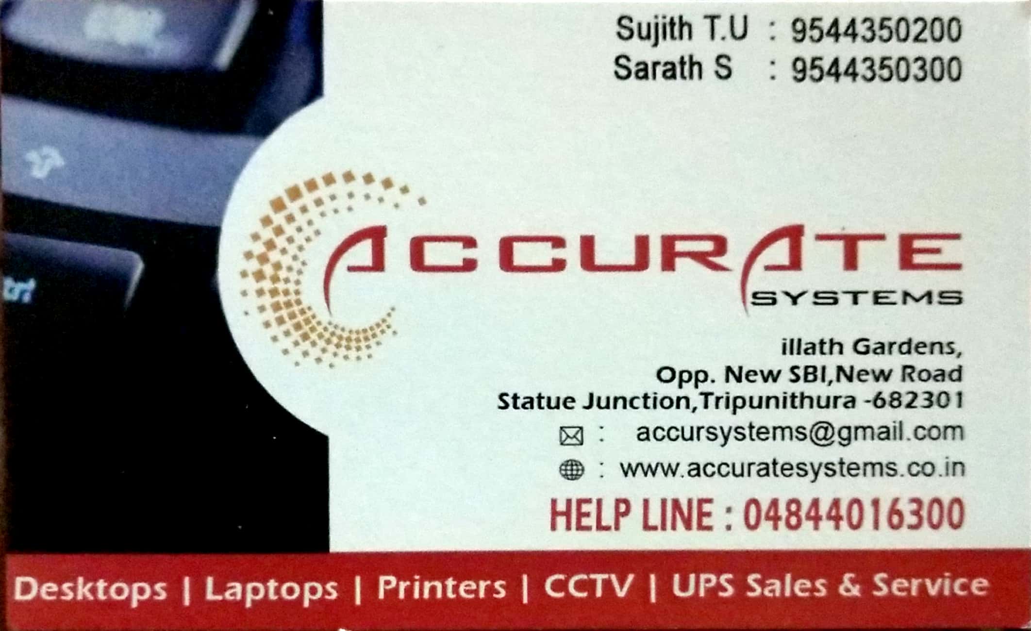 ACCURATE SYSTEMS, COMPUTER SALES & SERVICE,  service in Thrippunithura, Ernakulam