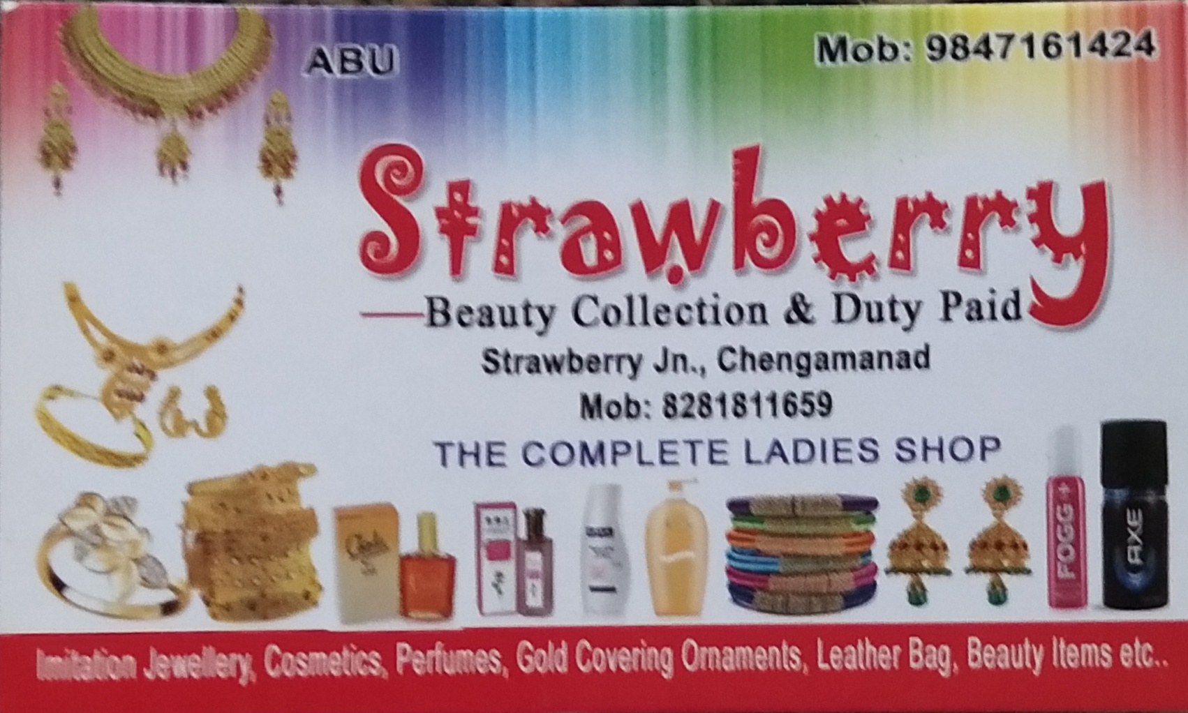 STRAWBERRY beauty collection & Duty paid, FANCY & COSTUMES,  service in Aluva, Ernakulam