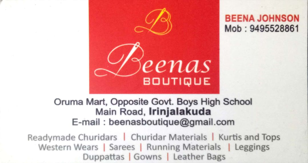 Beenas BOUTIQUE, BOUTIQUE,  service in Irinjalakuda, Thrissur