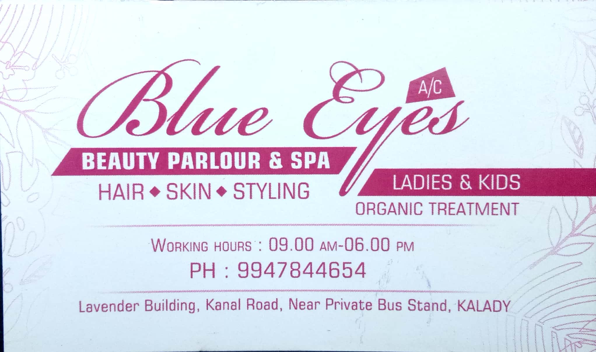 BLUE EYES BEAUTY PARLOUR AND SPA KALADY, BEAUTY PARLOUR,  service in Kalady, Ernakulam