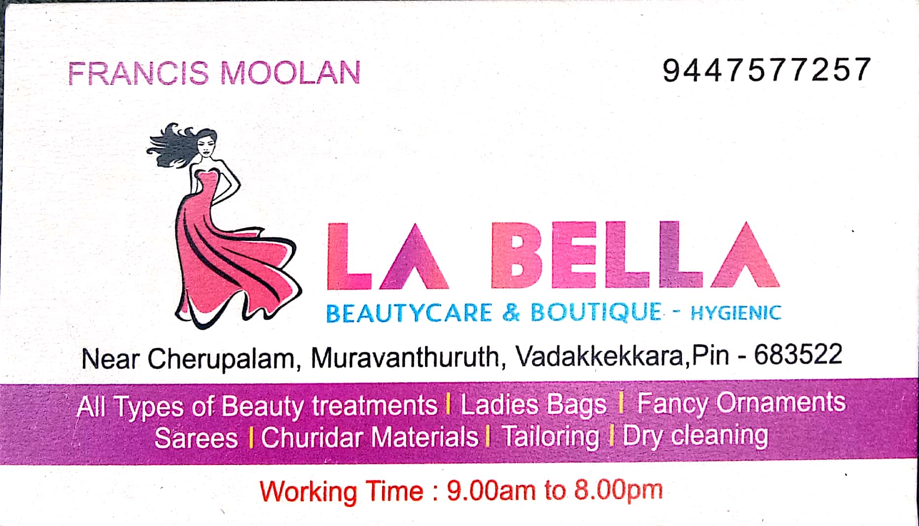 LA BELLA BEAUTY CARE AND BOUTIQUE, BEAUTY PARLOUR,  service in North Paravur, Ernakulam