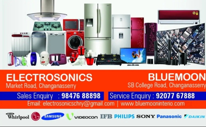 Bluemoon interio, ELECTRONICS,  service in Changanasserry, Kottayam