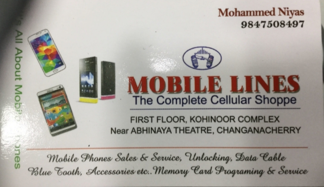 Mobile  Lines, MOBILE SHOP,  service in Changanasserry, Kottayam