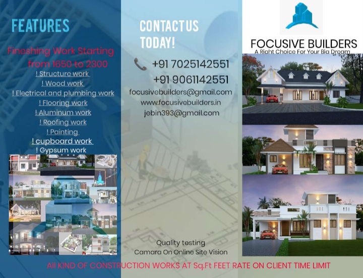 Focusive Builders & Developers, BUILDERS & DEVELOPERS,  service in Palai, Kottayam