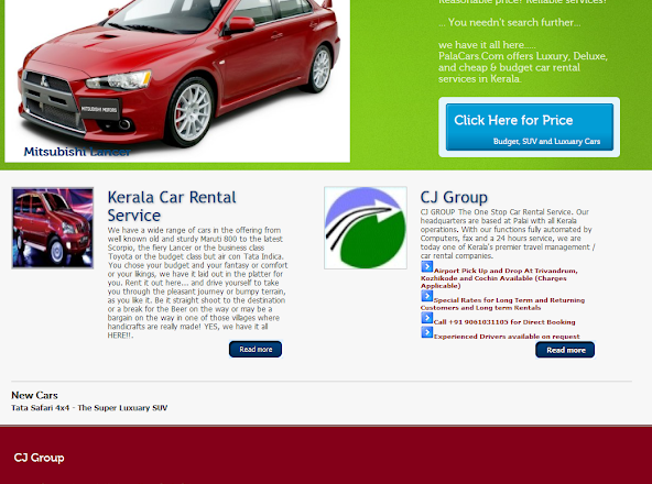 CJ Group, RENT CAR,  service in Palai, Kottayam