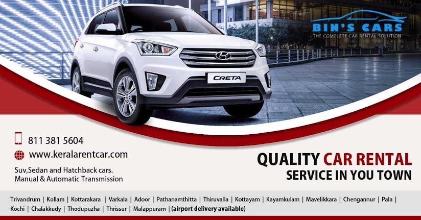 Bins Cars, RENT CAR,  service in Kottayam, Kottayam