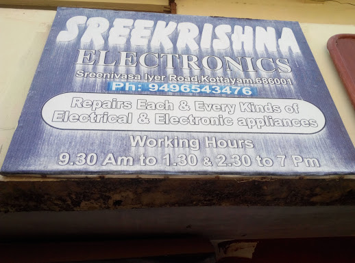 Sreekrishna Electronics, ELECTRONICS REPAIRING,  service in Thirunakkara, Kottayam