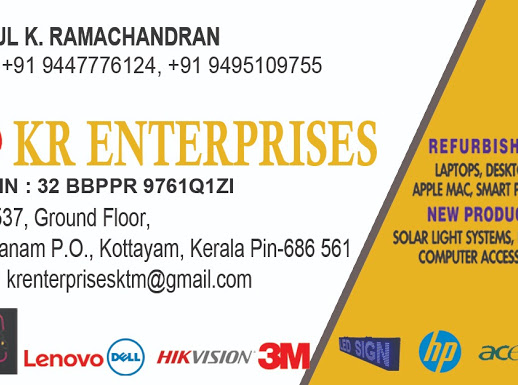 K R Enterprises, LAPTOP & COMPUTER SERVICES,  service in Kidangoor, Kottayam