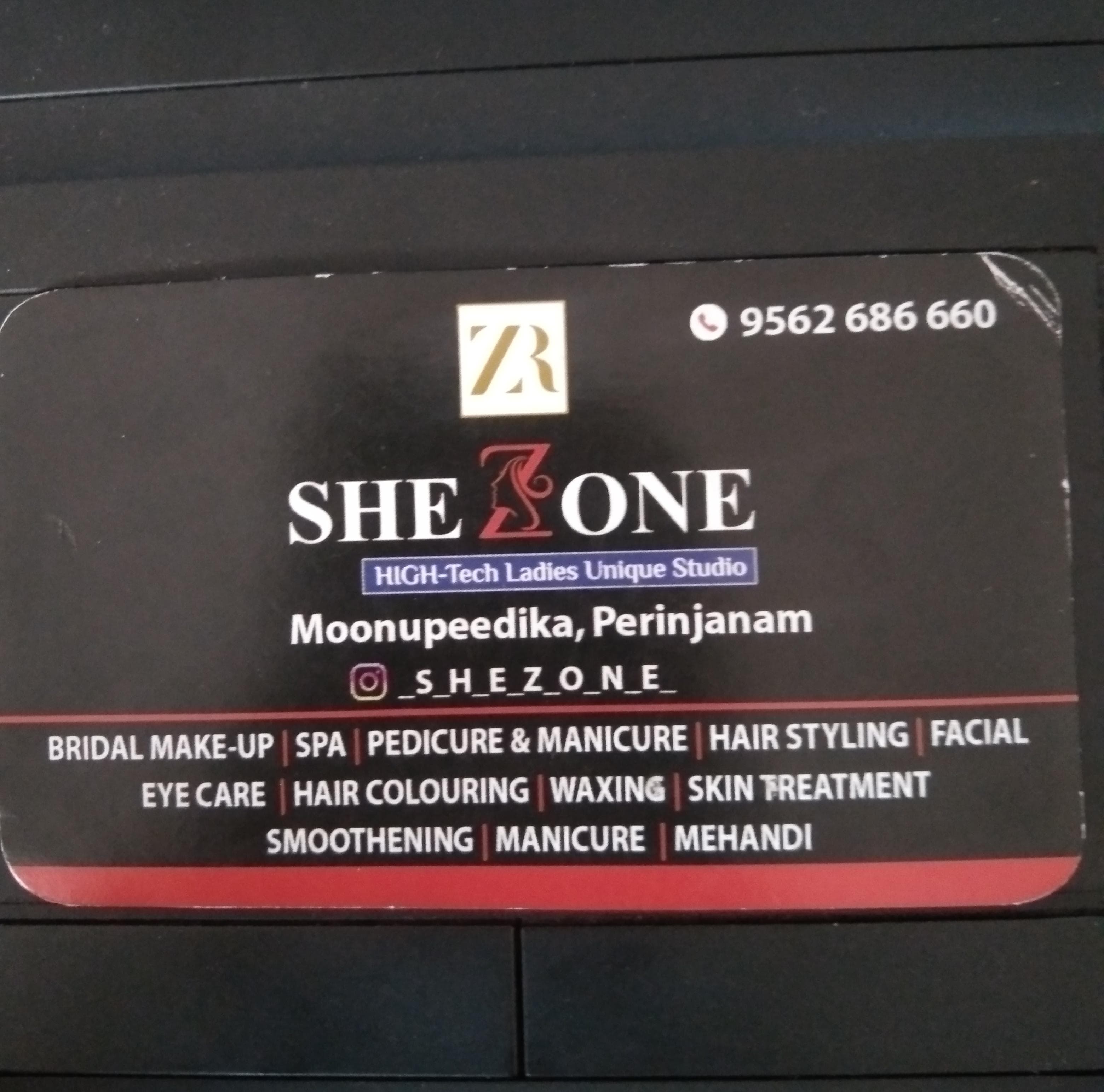 SHE ZONE HIGH-TECH LADIES UNIQUE STUDIO, BEAUTY PARLOUR,  service in Moonnupeedika, Thrissur