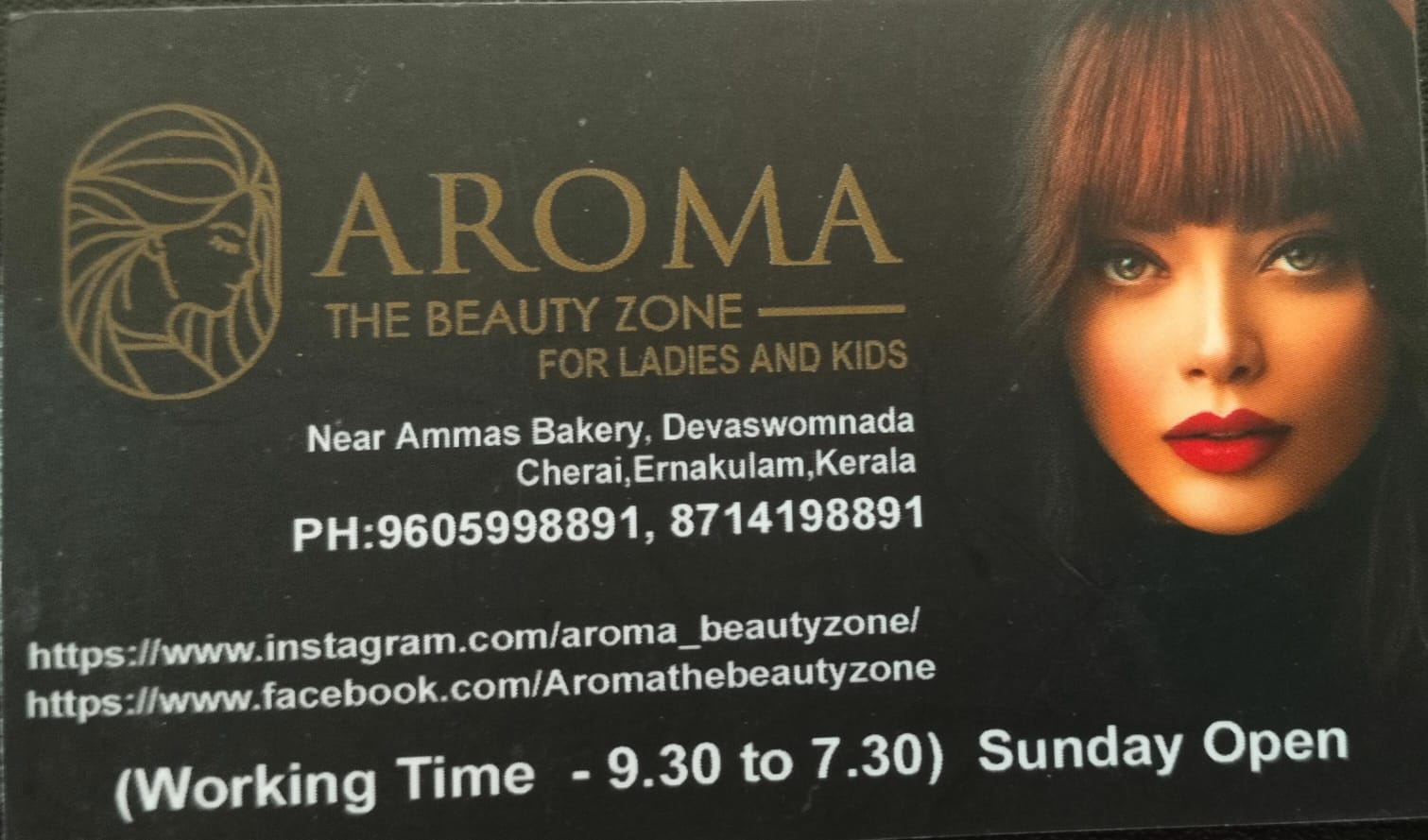 AROMA THE BEAUTY ZONE, BEAUTY PARLOUR,  service in Cherai, Ernakulam