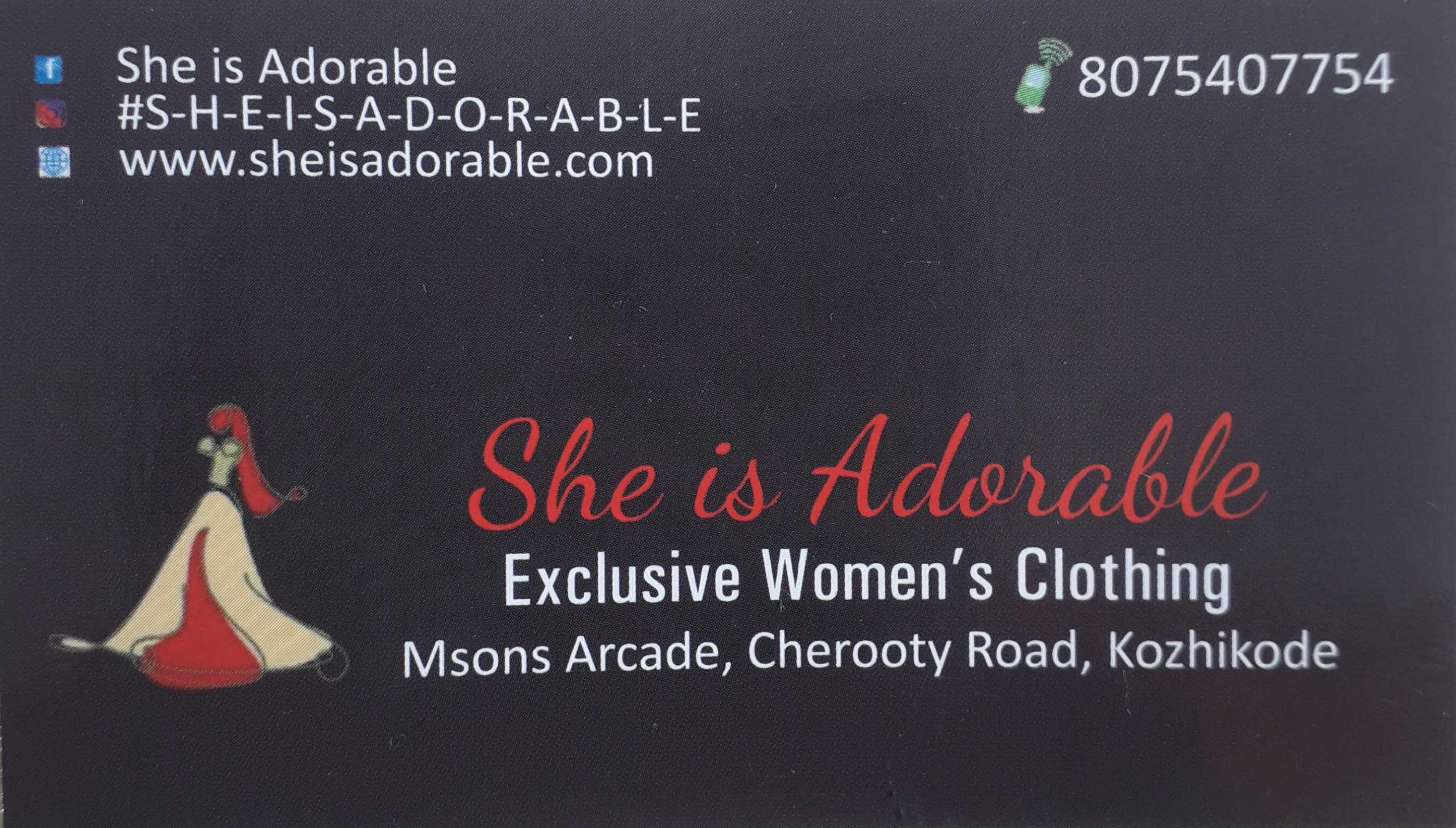 SHE IS ADORABLE exclusive women's clothing, BOUTIQUE,  service in Kozhikode Town, Kozhikode
