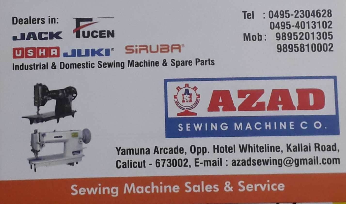 AZAD SEWING MACHINE CO., SEWING MACHINE & TAILORING MATERIALS,  service in Bank Road, Kozhikode