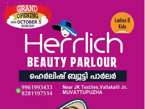 HERRLICH BEAUTY PARLOUR & MAKE OVER STUDIO, BEAUTY PARLOUR,  service in Muvattupuzha, Ernakulam