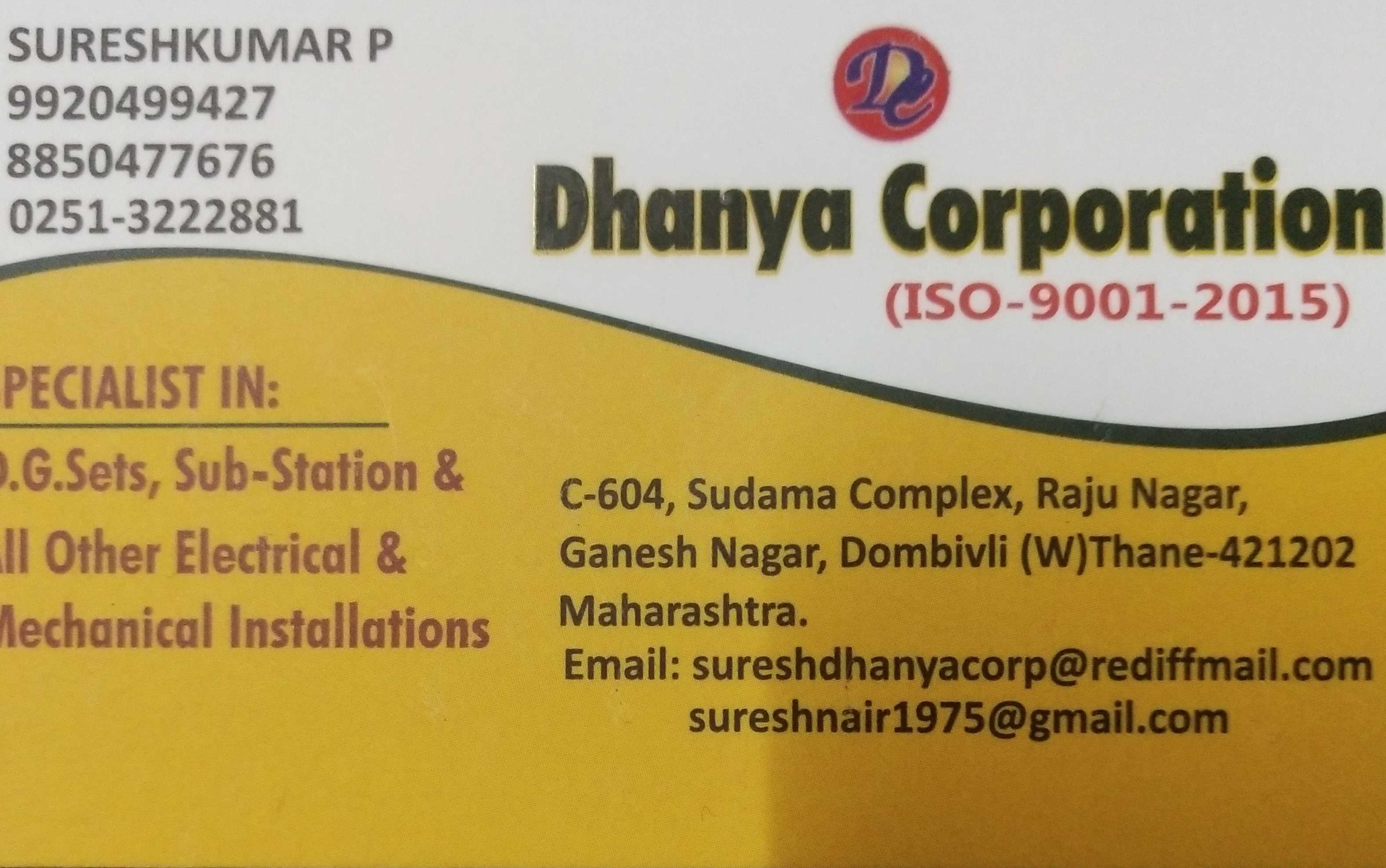 DHANYA CORPORATION, CONTRACTOR,  service in Pathiripala, Palakkad