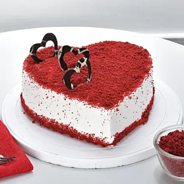 Red Velvet Heart Cake