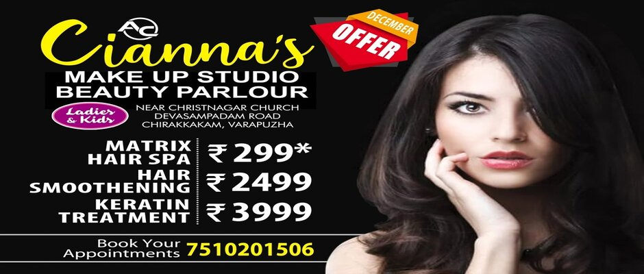 Cianna's Make up studio and Beauty Palour Varapuzha | Best Celebrity &  Bridal Beauty Parlour in Varapuzha Aluva Ernakulam Kerala