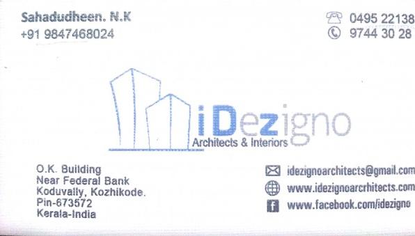 I DEZIGNO, INTERIOR & ARCHITECTURE,  service in Koduvally, Kozhikode