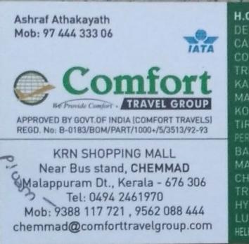 Comfort Travel Group, TOURS & TRAVELS,  service in Chemmad, Malappuram