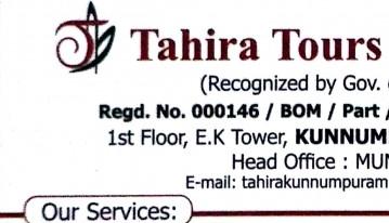 Tahira Tours And Travels, TOURS & TRAVELS,  service in Kunnumpuram, Malappuram