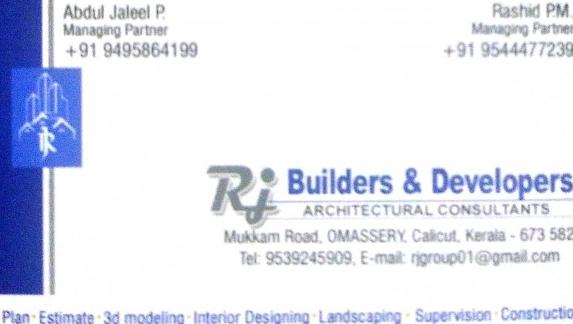 RJ BUILDERS AND DEVELOPERS, BUILDERS & DEVELOPERS,  service in Omassery, Kozhikode