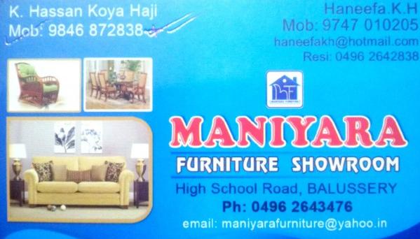 MANIYARA, FURNITURE SHOP,  service in Balussery, Kozhikode