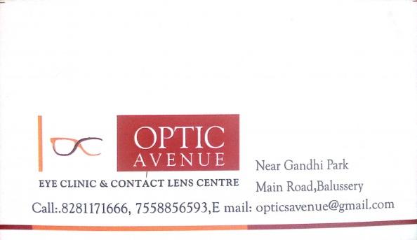 OPTIC AVENUE, OPTICAL SHOP,  service in Balussery, Kozhikode
