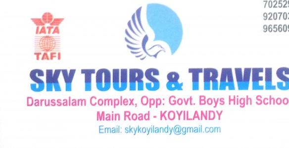 SKY TOURS AND TRAVELS, TOURS & TRAVELS,  service in Koyilandy, Kozhikode