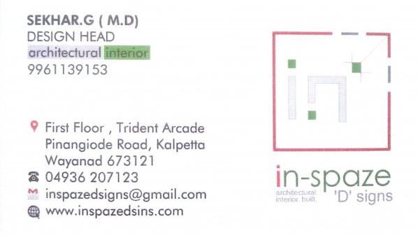 IN SPAZE D signs, INTERIOR & ARCHITECTURE,  service in Kalpetta, Wayanad