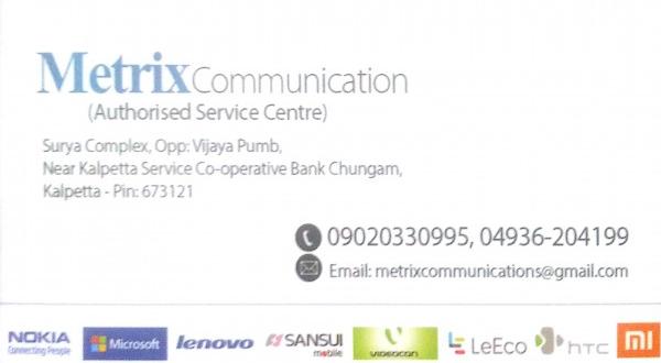 METRIX COMMUNICATION, MOBILE SERVICE CENTER,  service in Kalpetta, Wayanad