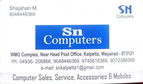 SN COMPUTERS, COMPUTER SALES & SERVICE,  service in Kalpetta, Wayanad