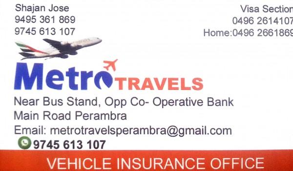 METRO TRAVELS, TOURS & TRAVELS,  service in perambra, Kozhikode