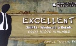 EXCELLENT SHIRTS- Wholesale & retail, TEXTILES,  service in Farooke, Kozhikode