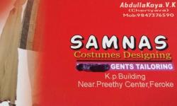 SAMNAS Costumes Desingning & Gents Tailoring, TAILORS,  service in Farooke, Kozhikode