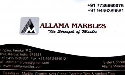 ALLAMA MARBLES, TILES AND MARBLES,  service in Farooke, Kozhikode