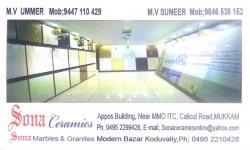 SONA CERAMICS, TILES AND MARBLES,  service in Mukkam, Kozhikode