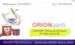 ORION PAINTS, PAINT SHOP,  service in Omassery, Kozhikode