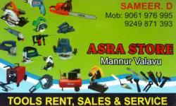 ASRA STORE, TOOLS,  service in Mannur, Kozhikode