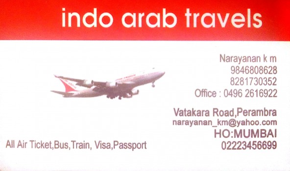 INDO ARAB TRAVELS, TOURS & TRAVELS,  service in perambra, Kozhikode