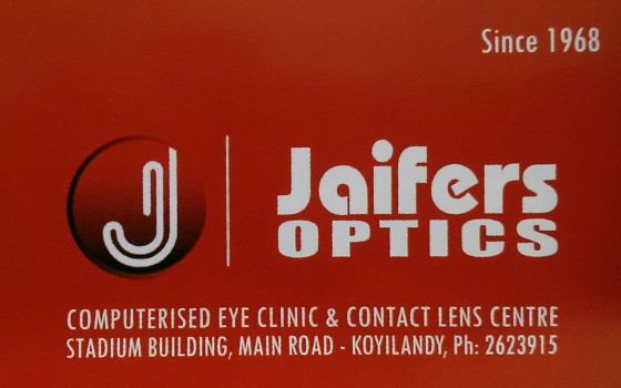 JAIFERS OPTICALS, OPTICAL SHOP,  service in Koyilandy, Kozhikode