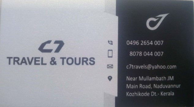 C7  TRAVEL and TOURS, TOURS & TRAVELS,  service in Naduvannur, Kozhikode