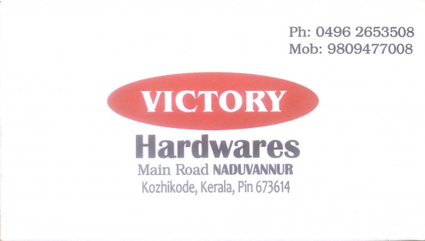 VICTORY HARDWARE, HARDWARE SHOP,  service in Naduvannur, Kozhikode